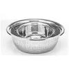 Colanders & Strainers Stainless Steel Big Basin 28-40 Cm Filter Water Wash Fruit Vegetable Basket Drain Rice Mesh Sifter Colander Stra Dh5Pk