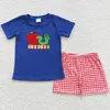 Ensembles de vêtements Boutique garçons retour à l'école ensemble de shorts été bébé garçon vêtements bus Apple crayon imprimer tenue mignonne enfants