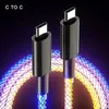 6A Fast Charging Type C Cable Breathing Luminous Gradient Light Data Cable 66W PD USB C Data Charger Cable Cord For Samsung A15 S24 Xiami Huawei