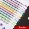 Söt glitter fluorescerande anteckningsmarkör Pen Childrens akvarell Quicksand Handkonto Pen Kawaii Stationery School Supplies 240307