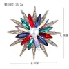 Brooches Colorful Crystal Sunflower For Women Suit Scarves Buckle Rhinestone Pearl Jewerly Plant Metal Pins Clothing Accessories