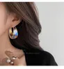 Brincos de argola 2024 colorido c forma para mulheres exclusivo acrílico moda denim exagerado balançar presente jóias