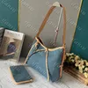 Women's Fashion Classic Luxury Design Denim Large Capacity Bucket Bag One Shoulder Underarm Commuter Bag Includes a Small Bag