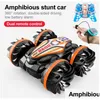 Voiture électrique/rc cadeau pour enfants véhicule tout-terrain à quatre roues motrices télécommande pour les étals de rue conduite amphibie double face Defo Dh8Th