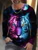 Mens Long Sleeve Tshirts 3d Printed T Shirt For Men Street O Neck Pullover Oversized Tee Man Clothing Fashion 240223