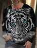 Mens Long Sleeve Tshirts 3d Printed T Shirt For Men Street O Neck Pullover Oversized Tee Man Clothing Fashion 240223