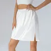 Casual klänningar slits kjol med hög midja kvinnor halva glidningar under klänning spets hem elastisk petticoat underskirt knä tennis kjolar för flickor