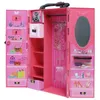 Meubles de maison de poupée armoire de poupée en plastique placard portable peut recueillir des vêtements et des accessoires de poupée bricolage anniversaire cadeau de noël 240301