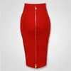 Skirts Sexy Solid Zipper Bandage Skirt Women High Elastic Bodycon 4 Season Multiple Colors Pencil Party Formal Daily Wear 58cm