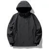 Männer Frühling Herbst Hoodie Jacken Mode Outdoor Mantel Übergroße Wasserdichte Windjacke Cool Zipper Punk Bergsteigen Kleidung 240227