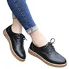 2024 de Casual 573 Schoenen Dames Oxford Plat Effen Leer Rond Wit