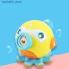 Nowate Games Baby Bath Toys Octopus Bubble Maszyna to automatyczny generator bąbelków dla dzieci z 3 butelkami mieszanki używanej do wewnętrznego i zewnętrznego Q240307