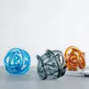 Geometric Twine Knot Glass Hollow Coil Winding Round Ball Transparent Sculpture Decorative Figurines Home Decoration Accessories 240306