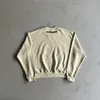 Broken Planet Trendy Sweatshirt-Beige Hoodless Men's and Women's Foam tryckt Loose American Hip-Hop Style Top