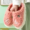 Chinelos bonito chinelo para mulheres meninas moda kawaii fofo inverno quente mulher adorável gatinho casa algodão sapatos engraçados