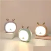 Light Lights Brelong Creative Cuity Pet Deer Night Light Rabbit Bunny Stepless Touch USB مصباح الجدول القابل لإعادة الشحن