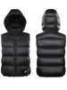 Gilet da donna Piumino d'anatra Giacca con cappuccio Gilet da donna Cappotto invernale spesso caldo senza maniche Uomo Gilet sottile nero Moda Casual antivento