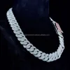 Mais quente hip hop 10kt ouro branco moissanite diamante corte redondo designer jóias corrente cubana com clareza vvs