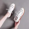 Casual Shoes Plus Size For Women 2024 Summer Hollow Breathable Flats Vintage Soft Leather Non Slip Ladies Work