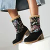 Bottes de neige pour femmes, chaussures de luxe de styliste, bout rond, mode dames, automne, caoutchouc rembourré, mi-mollet, 20