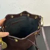 Portable Mini Women Bucket Cowhide Leather Quilted Handbag Stringing Vintage Classic Shoulder Gold Hardware Crossbody Designer Bag Suitcase 21CM