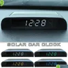 Other Auto Parts New Digital Clock Car Internal Stick-On Solar Watch Power 24-Hour Decoration Usb Powered Electroni C8E8 Drop Delivery Dhumn