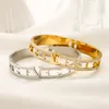 T GG Edelstahl-Armreif, vergoldet, hochwertiger Charme, Damen-Armbänder, luxuriös, versilbert, Geschenk-Armreif mit Box, hochwertiger Diamant-Schmuck