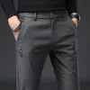 Pantalon Men Pantalon Slim Fit Casual Men's Classics Elasticité FOLD LANGE FASHIQUE Black kaki Coton Skinny Brand Brand Male 2738