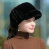 Visirs päls hatt kvinnlig vinterkoreansk mode rex hår mössa rese varm tom topp