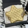 新しい24c星の形をしたバッグデザイナーバッグ10A最高品質の女性豪華なハンドバッグハイエンドレディショルダーバッグ模倣22.5cmクロスボディバッグ財布付き箱の本物の革バッグA