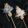 Fleurs de mariage, produits Non finis, à faire soi-même, paquet de matériel de sceptre de pétale Lolita, accessoires de canne Po de mariée, accessoires de Bouquet