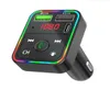 F7 F8 Voiture Bluetooth 5.0 Transmetteur FM Kit d'éclairage d'ambiance 7 couleurs Modulateur MP3 Récepteur audio mains libres sans fil Couleur RVB avec boîte 5231761