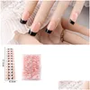 Pregos Falsos 360 Pcs Coffin Press On Nails Long Amêndoa Falso Quadrado Francês Falso Branco Preto DIY Wearable Fl Er Nail Tips Drop Delivery H Dhxh8