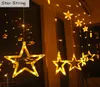 LED Gordijn Licht Ster Maan Lichtslingers 2M138leds Waterdichte Decoratie lamp voor Bruiloft Kerst7164735