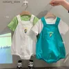 Jumpsuits Jongen Meisje Peuter Body Zomer Casual Cartoon Dinosaurus Staart Baby Koreaanse Romper Mode Overalls Ropa Mujer Kinderkleding L240307