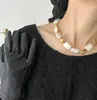 Mässing Natural Freshwater Baroque Pearl Beads Halsband Kvinnliga smycken Punk Designer Runway Rare Gown Boho Japan Korean 240306