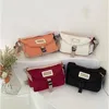 Women Canvas Cross Body Bags for Phone Passport Designer 4 Colors Solid Color Men Messenger Bag with Label Purse