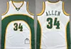 Mans Throwback Basketball Gary Payton Jersey 20 Kevin Durant 35 Shawn Kemp 40 Ray Allen 34 Team Vintage Bra kvalitet för sportfans Skjortor Män enhetlig röd vit grön