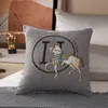 Horse Chenille Pillow Case Home Sofa Cushion Bedside Soft Bag Lumbar Support Pillows Office Nap Quatily