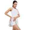 Lu Womens Yoga Outfit Workout Chest Pad Inside Girl Shorts Dresses Golf Gym Slip Fiess Women Tennis Dress LL8307