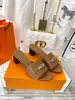 Gigi 50 sandalias Sandalias Giulia Sandalia linda Diseñador de lujo Cuero Mujer Diapositivas Verano Plana Moda Playa Zapatillas Tacón alto Zapatos al aire libre