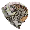 Bérets tigre fleurs mots chinois casquette Cool Ski Skullies bonnets chapeau unisexe mâle printemps chaud tête Wrap Bonnet tricot