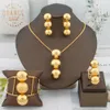 Luxe 18K plaqué or ensemble de bijoux perles rondes boucles d'oreilles collier africain Dubai boucles d'oreilles mode bijoux italiens cadeau 240320