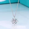 Designer T halsband T Hem X-formad 4-diamant halsband Kvinnlig tvärband Diamond Pendant Clavicle Chain samma smycken