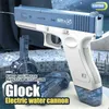 Toys Gun Sand Play Water Fun Electric Glock Gesmbh Water Gun Toy exploderar barns högtryck kraftfull laddning Automatisk spray 240307