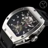 2024 YS Factory Montre pour hommes RM001 Véritable tourbillon Mouvement mécanique Mise à niveau Verre trempé Double couche Bracelet en caoutchouc littéral Montres de créateurs