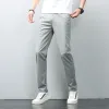 Pants 2023 Casual Pants Men Stretch Slim Classic Chino Pants Men Khaki Thin Cotton Summer Trousers Elastic Dress Korean Male Business