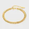 Bracciale a catena con punta di grano dal design a forma di V. Set di collane in oro 14k. Set di gioielli da collezione di nozze
