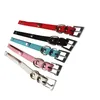 Dog Collars & Leashes 10Pcs Blank Pu Leather Pet Cat Dog Collar With Slide Bar For 10Mm Diy Letters Charms Drop Delivery Home Garden P Dh8Fi