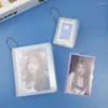 Keychains 1st Transparent Glitter Card Holder Key Ring Female Portable Mini Po Sticker 3 Inch 2 Small Keychain